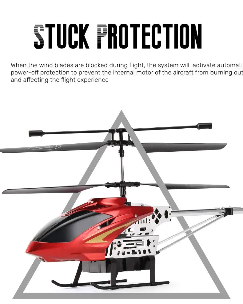 Large Rc Helicopter, automati power-off protection activated when wind blades are blocked during flight . wind