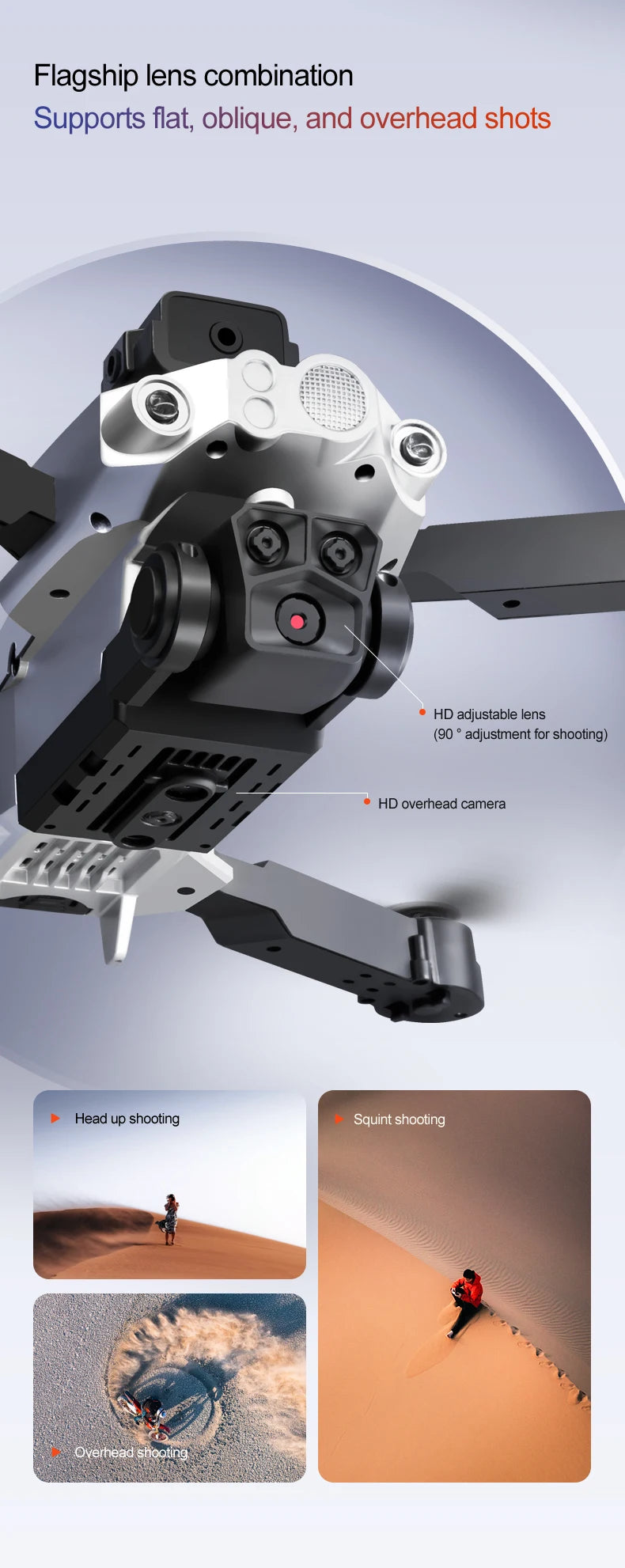 LU200 Drone, flagship lens combination supports flat; oblique, and overhead shots