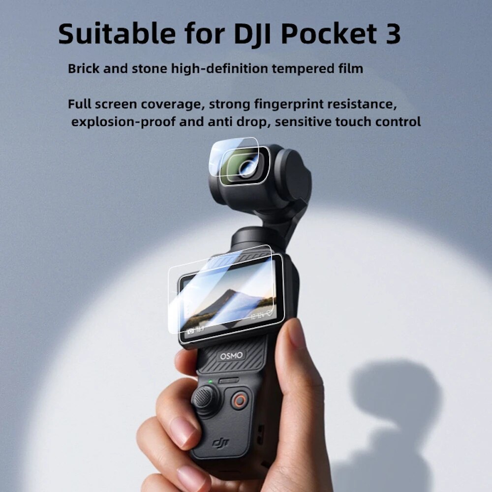 Suitable for DJI Pocket 3 Brick and stone high-definition tempered film Full