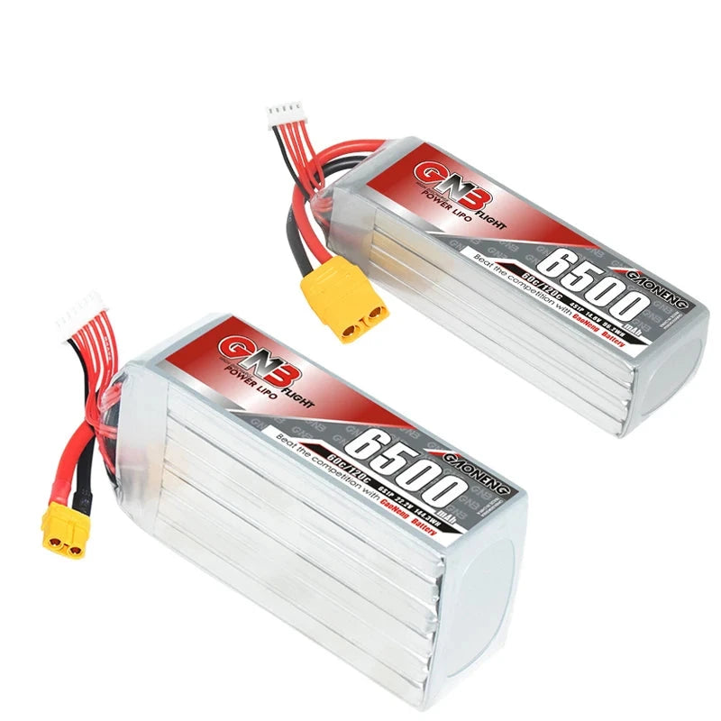 This product is a lithium-ion battery designed for FPV drones, with a capacity of 6500mAh and discharge rates of 60C/120C.