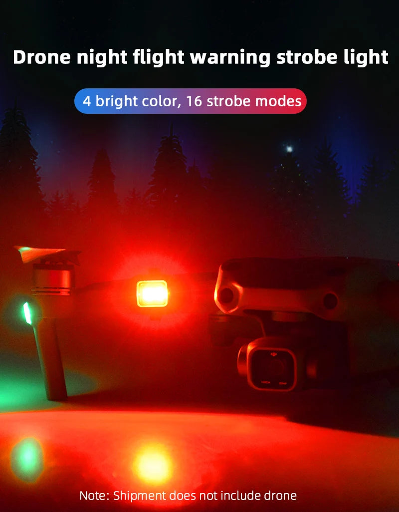 Shipment does not include drone night flight warning strobe light 4 bright color, 16 