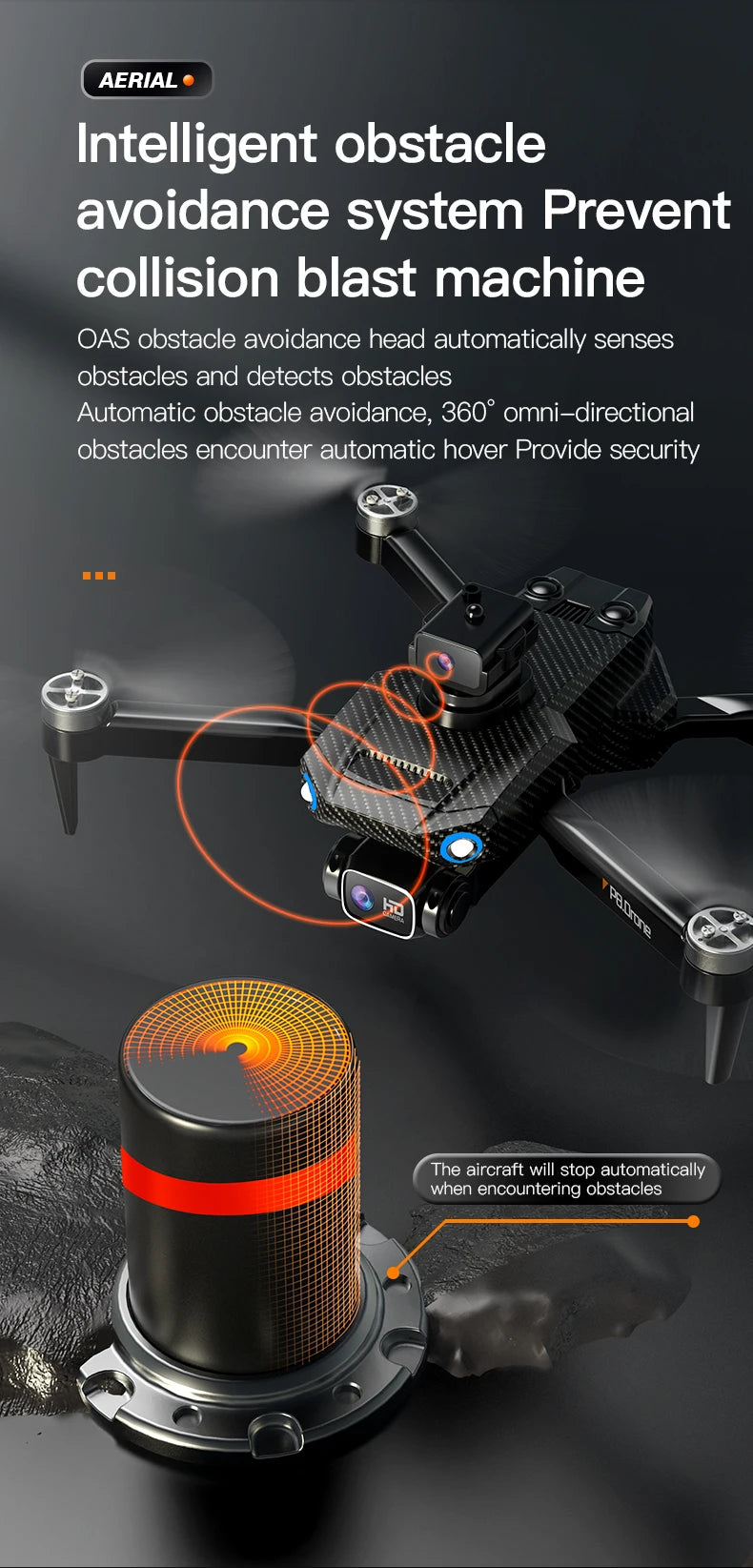 P8 Pro GPS Drone, aerial intelligent obstacle avoidance system prevent collision blast machine oas