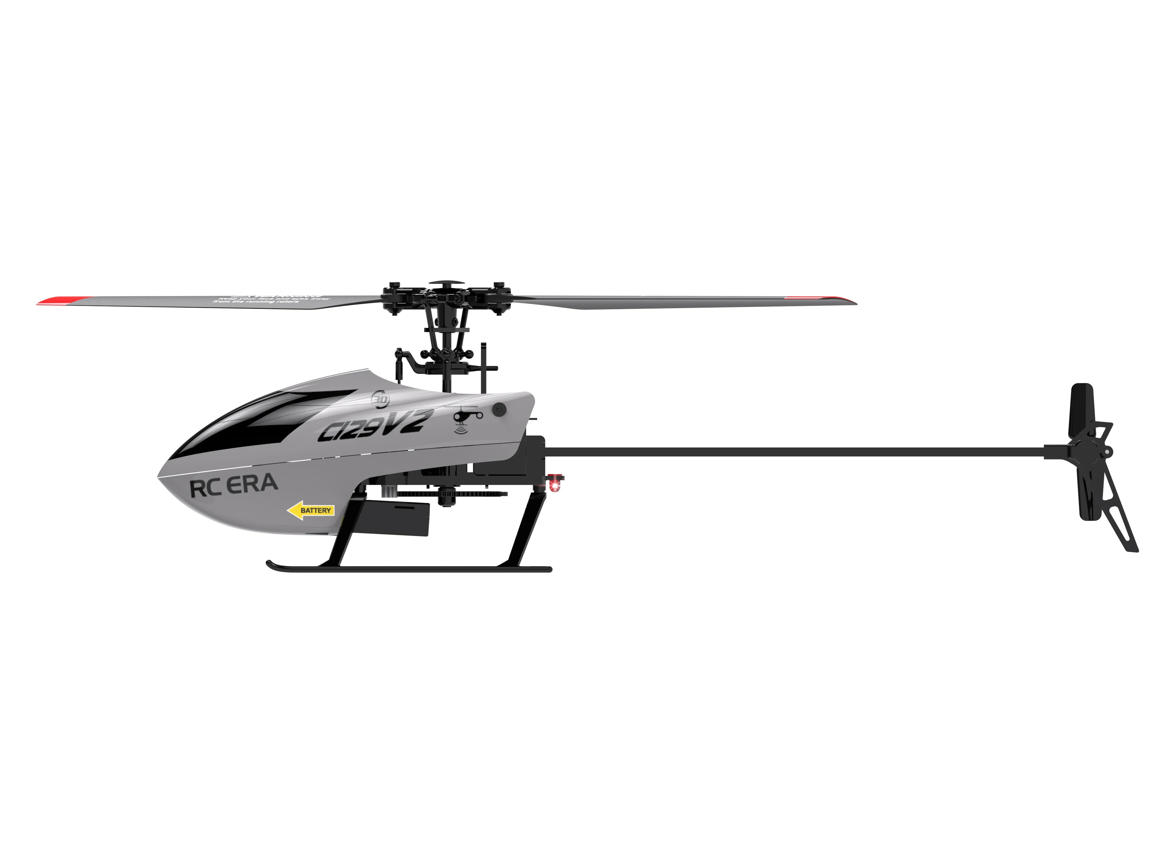 C129 V2 RC Helicopter, the propeller is designed according to the aerodynamic principle to provide strong power and airframe self