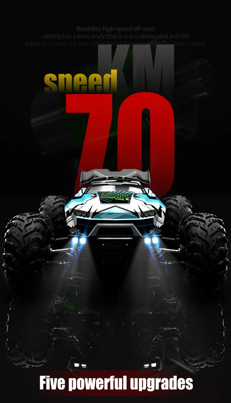 a brushless high-speed off-road vehicle has a torso body that