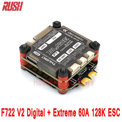 RUSHFPV RUSH BLADE V2 Stack - F722 Analog Digital Flight Controller + Extreme 60A 128K BLHELI32 4in1 ESC for FPV Drone