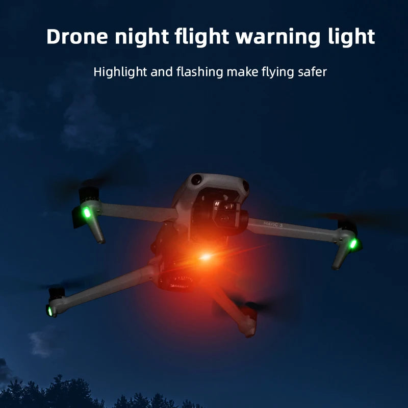 Universal Drone Strobe Lights LED Lamp for DJI Mavic 3/2/MINI 3 Pro/Air2/2S/MINI 2/SE Signal Indicator Turn Lights Strobe Light 10 Drone night flight warning light Highlight and flashing make flying