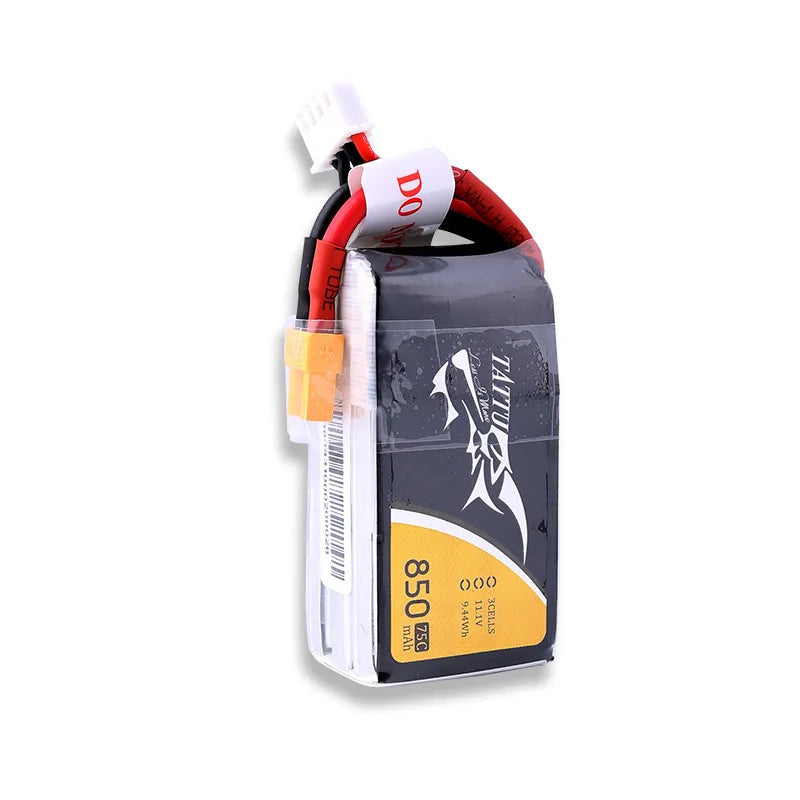 4 قطعة TATTU 11.1/14.8V 3S/4S 850mAh 75C Lipo بطارية ل RC مروحية كوادكوبتر FPV سباق طائرة بدون طيار