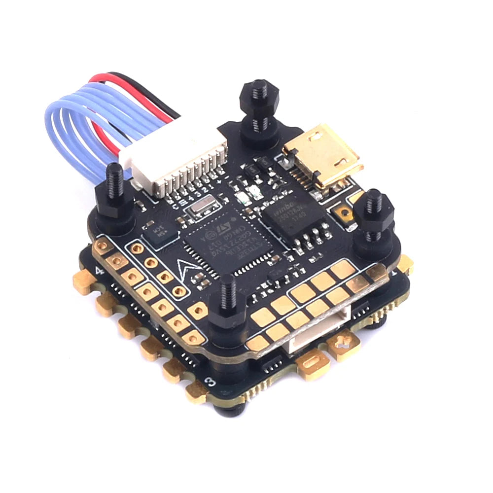 Skystars F411 Mini HD Flight Controller Stack - 20x20mm Ko40 40A 3-6S ESC Stack for Betaflight RC Drone FPV Racing 8 Skystars F411 Mini HD Flight Controller Stack, DJI connector on the bottom side, power supply by BAT