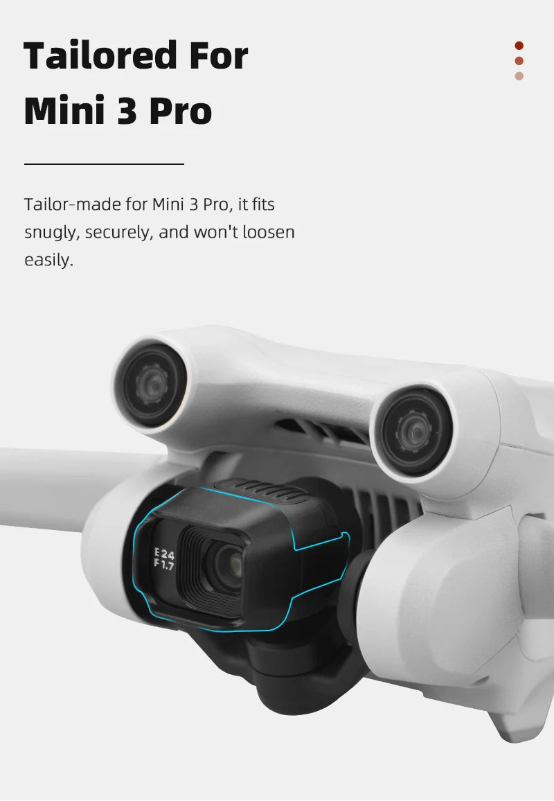 Lens Cover Sunshade Protective Cap for DJI MINI 3 PRO - Lens Hood Anti-glare Gimbal Camera Guard Props fixer Accessories 10 Custom-made for Mini 3 Pro, it fits snugly, securely, and won't