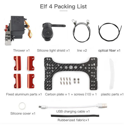Drone Airdrop, Kit contents: drone airdrop system, remote control servo switch, and various component parts for assembly.