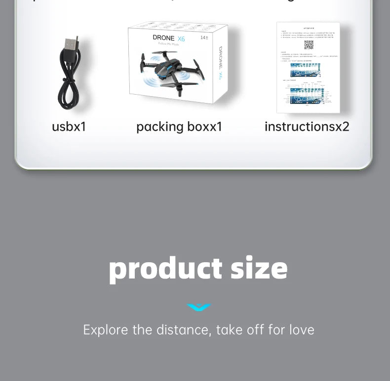 X6 Pro Drone - 4K Ultra HD Camera 120° Adjustable Lens Mini Dron 1800mAh 2.4G Infrared Obstacle Avoidance Quadcopter Toy Gift for Kids 43 X6 Pro Drone - 4