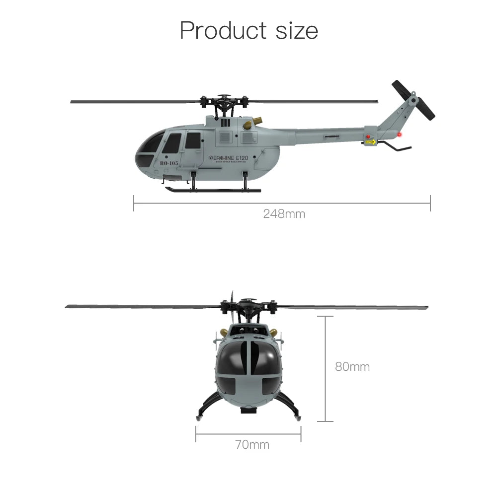 Eachine E120 RC Helicopter, EACHIINE IO-[u5 248mm 8Omm 7Omm