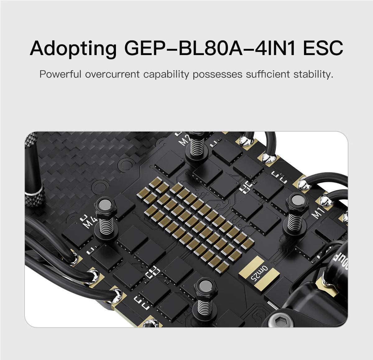 GEPRC MARK4 LR10 5.8G 2.5W Long Range FPV - 10inch Freestyle Drone EM3115 900KV GEP-BL60A-4IN1 ESC High-performance RC Quadcopter 11 GEPRC MARK4 LR10 5.8G 2.5W Long Range FPV, GEP-BL8OA-4INI ESC Powerful overcurrent capability possesses sufficient