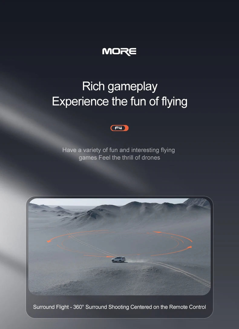 F4S Drone - 6K HD ESC Camera GPS WIFI FPV Brushless Obstacle Avoidance Four Axis Foldable Remote Control Helicopter Toy Boy Professional Camera Drone 25 F4S Drone, "Surround Flight 360" is a 360-degree shooting game with a remote