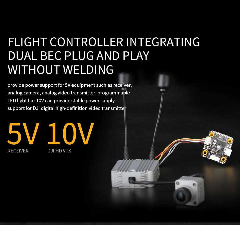 DJI can provide stable power supply support for SV equipment such as receiver; analog camera,