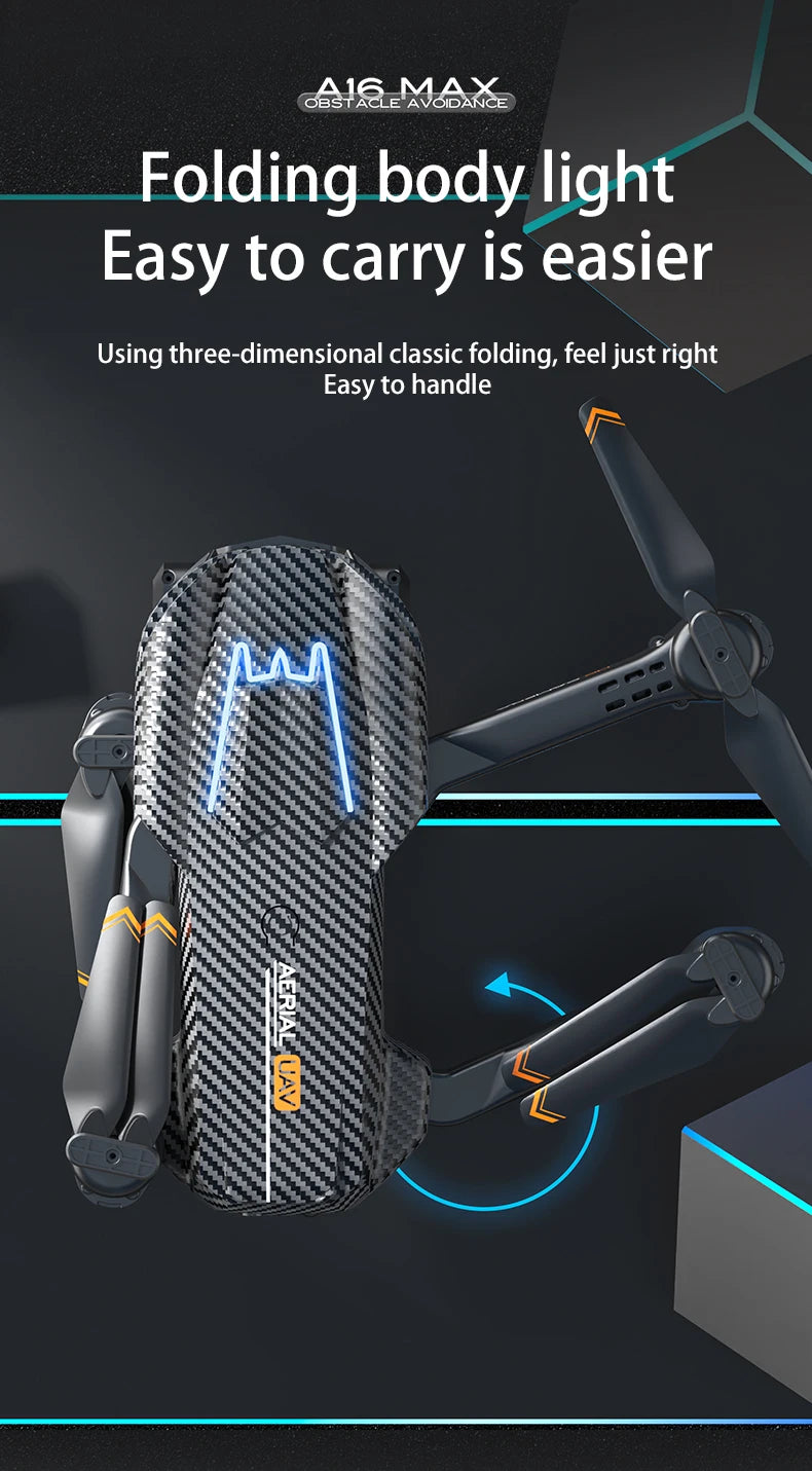 A16 MAX Drone - 4K Profesional GPS FPV Dual HD Camera Drones With Brushless Motor 5G WiFi RC Quadcopter Toys VS SG108 Pro KF102 17 A16 MAX Drone, gbs16 nbaake folding body light