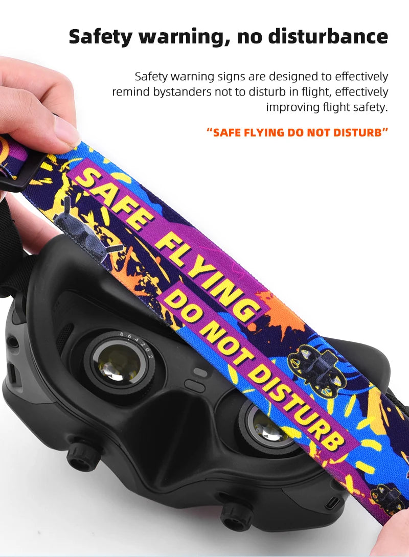 Head Strap For DJI FPV Goggles 2/V2, "SAFE FLYING DO NOT DISTURB" signs are designed to remind by