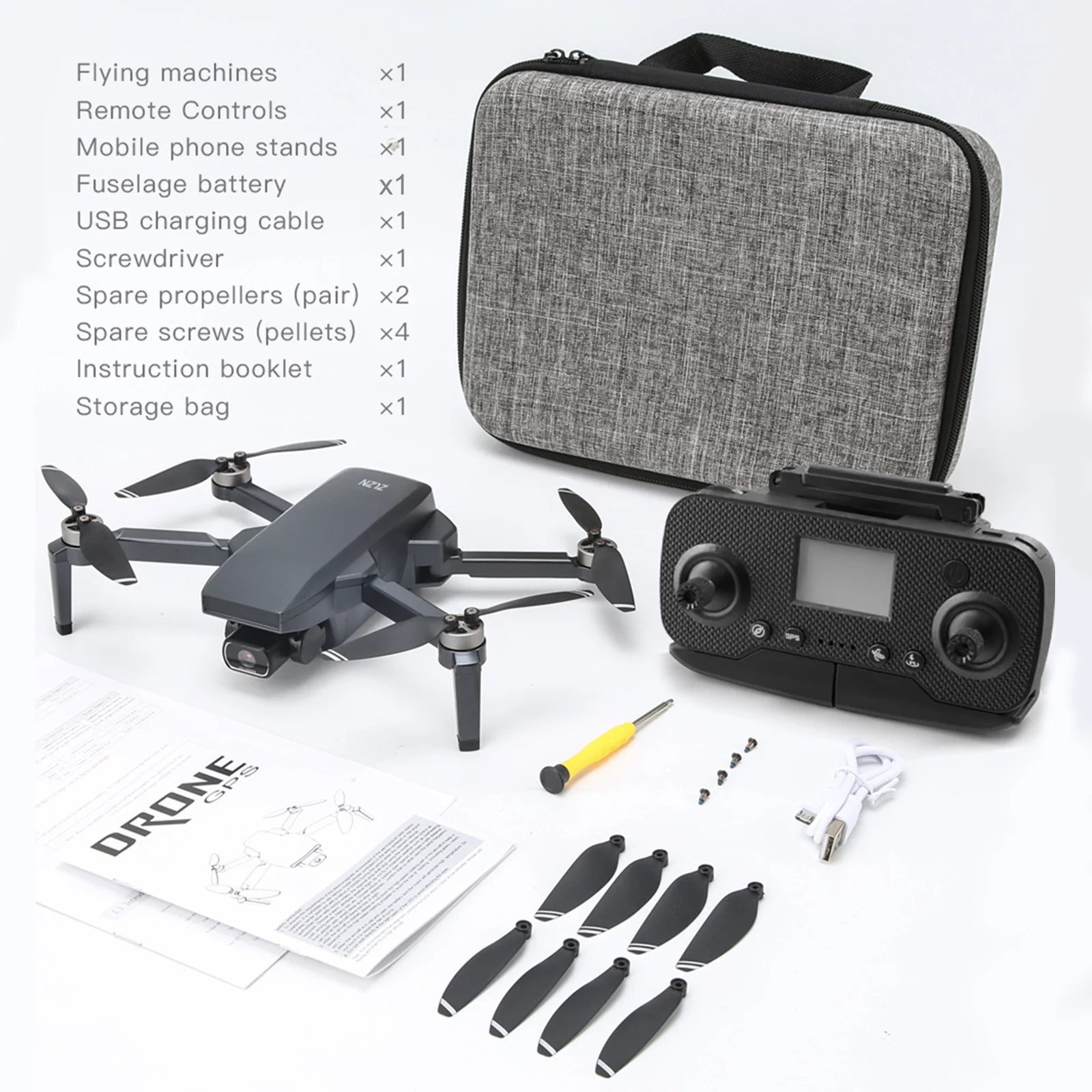 ZLL SG107 Pro Drone - GPS 4K HD Dual Camera FPV Brushless Motor RC Quadcopters 1200m Remote Control Distance for Boys Adults 41 ZLL SG107 Pro Drone, x4 Instruction booklet x1 1di bag NE