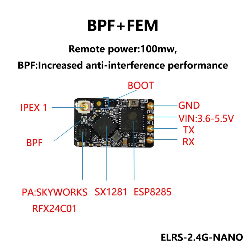 BPF+FEM Remote power:1OOmw, BPF:Increased