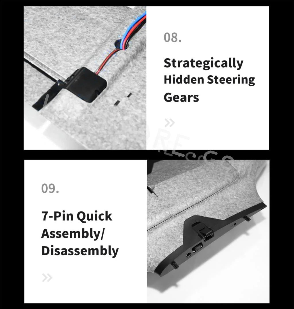 OMPHOBBY ZMO VTOL RC AirPlane - HD Transmission One Key Return 60mins Flight Time For DJI Goggles and Remote Control Fixed Wing Aircraft RC Plane 23 OMPHOBBY ZMO VTOL RC AirPlane , 08 Strategically Hidden Steering Gears 09 7-Pin Quick Assemblyl Disa