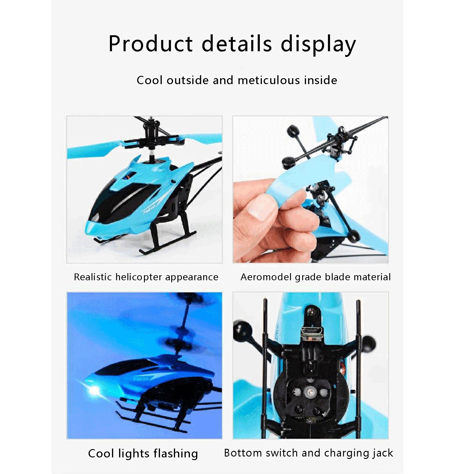 YKF1303 RC Helicopter, Cool outside and meticulous inside Realistic helicopter appearance Aeromodel grade blade material mitot Cool lights