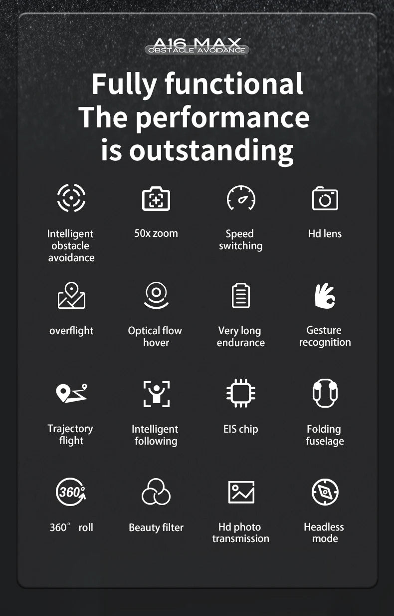 A16 MAX Drone - 4K Profesional GPS FPV Dual HD Camera Drones With Brushless Motor 5G WiFi RC Quadcopter Toys VS SG108 Pro KF102 11 A16 MAX Drone, aj6 max obstacle avoidance fully functional the performance is outstanding