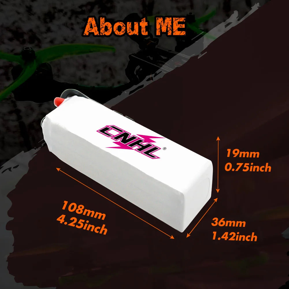 CNHL 7.4V 2200mAh Lipo 2S Battery for FPV Drone, ME 19mm 0.75inch 36mm 1.42inch ENHL 108mm 4.25inch