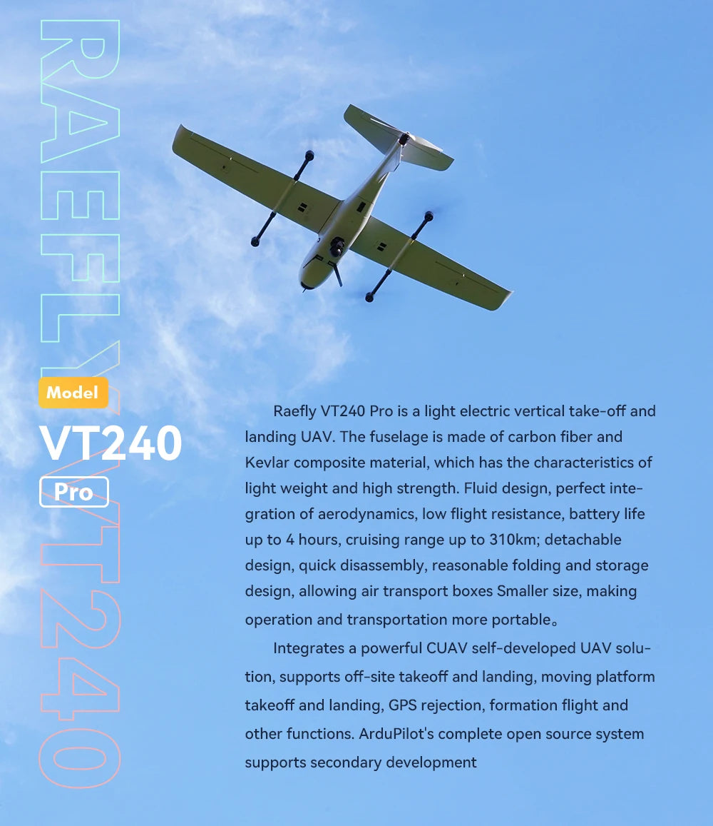 Raefly VT240 Pro is a light electric vertical take-off and landing
