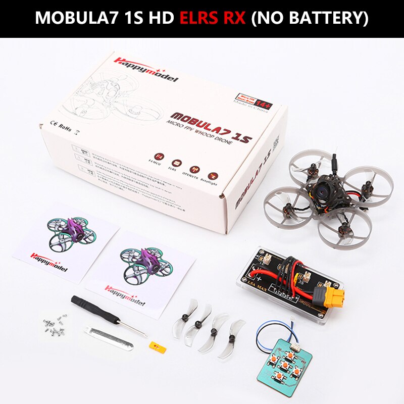 Happymodel Mobula 7, MOBULA7 1S HD ELRS RX (NO BATTERY)