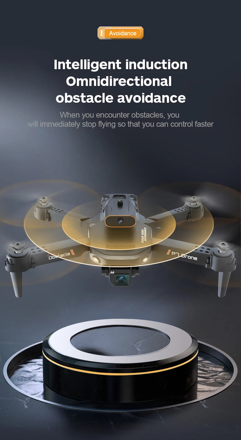 KBDFA NEW P7 Mini Drone - 4k Camera Drone FPV Obstacle Avoidance Professional Quadcopter RC Helicopter Drone Children's Toy Gift 36 KBDFA NEW P7 Mini Drone, avoidance intelligent induction omnidirectional obstacle avoidance when you encounter