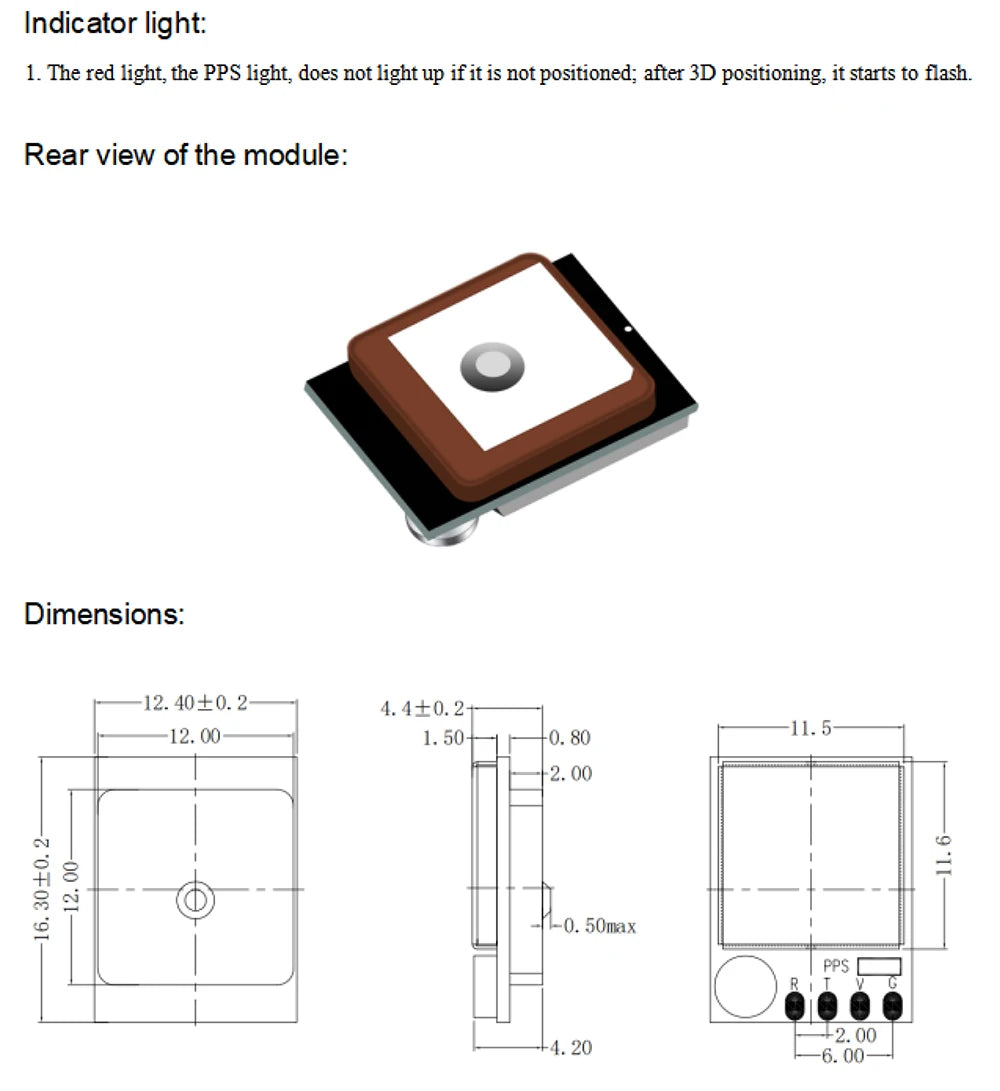 Beitian UBX-M10050 Wearable Flight Controller SPECIFICATIONS