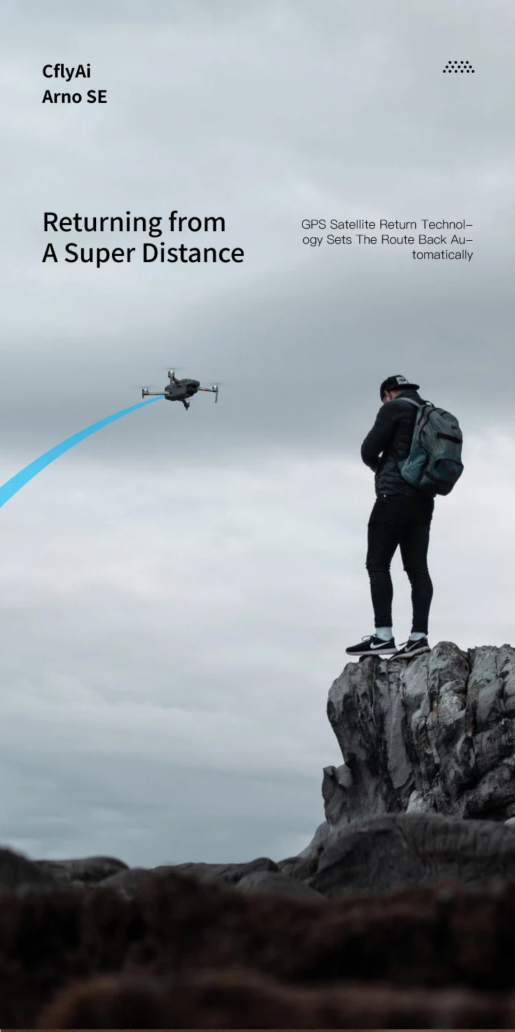 C-FLY Arno SE MAX Drone - Profesional 4K HD Camera 3-Axis Micro Gimbal 5G Wifi GPS Drone With HD Camera FPV Brushless Foldable RC Quadcopter Professional Camera Drone 34 C-FLY Arno SE MAX Drone, CflyAi Arno SE Returning from GPS Satellite Return Technol-