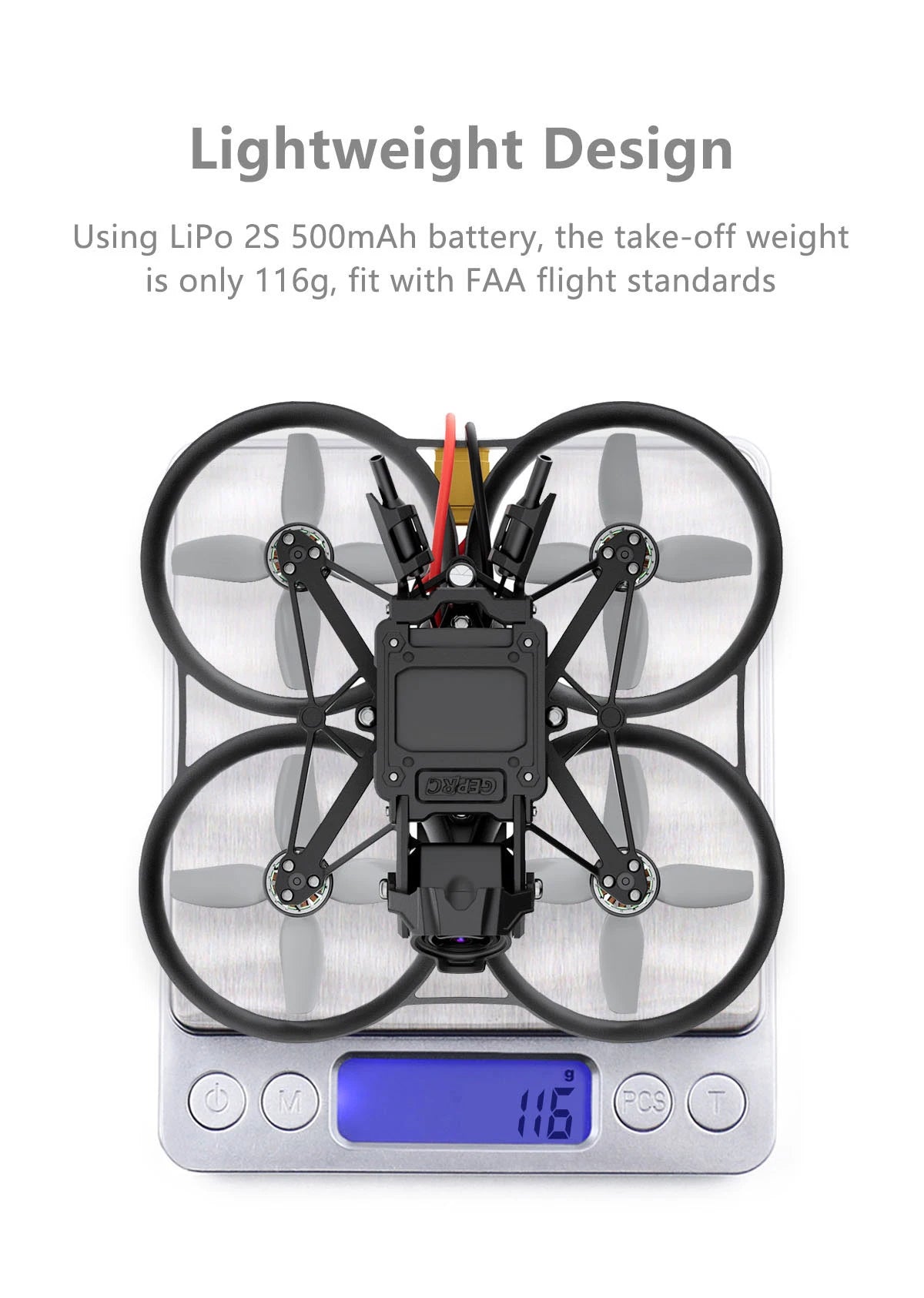 GEPRC DarkStar20 WTFPV FPV - Bluejay 8Bit 12A F411-12A-E 1-2S AIO RC Quadcopter LongRange Freestyle Drone Rc DIY Airplane 17 GEPRC DarkStar20 WTFPV, Lightweight Design LiPo 2S 50OmAh battery, the take-off weight is
