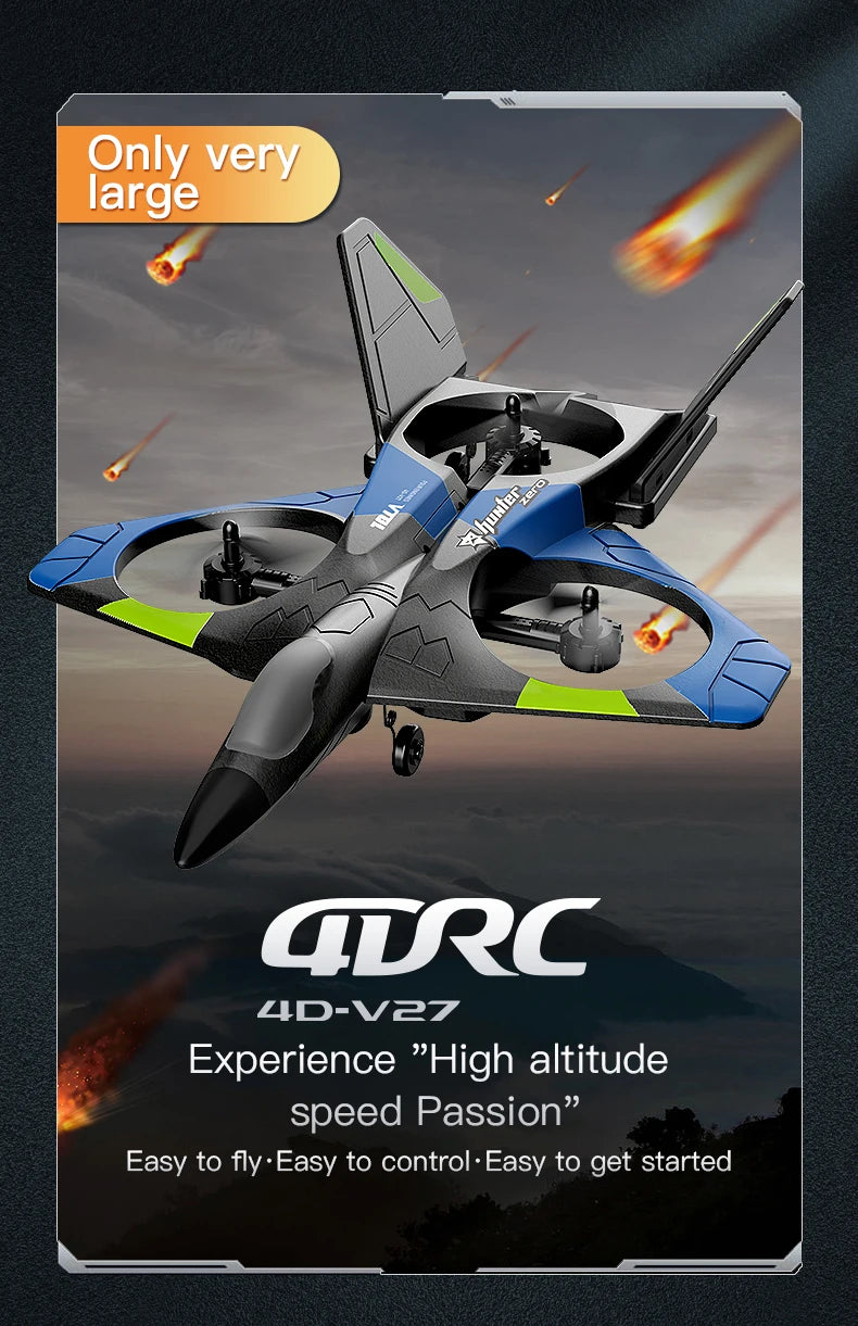 V27 Rc Foam Plane, only very large 8 MTC 4D-V2z Experience "High altitude speed Passion