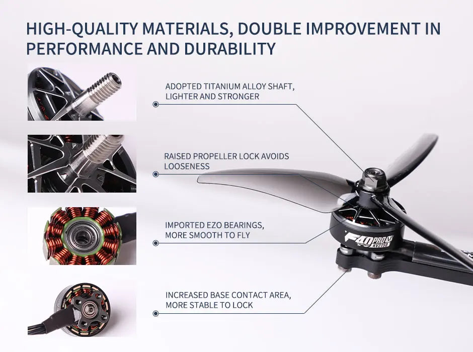 T-motor, HIGH-QUALITY MATERIALS, DOUBLE IMPROVEMENT IN