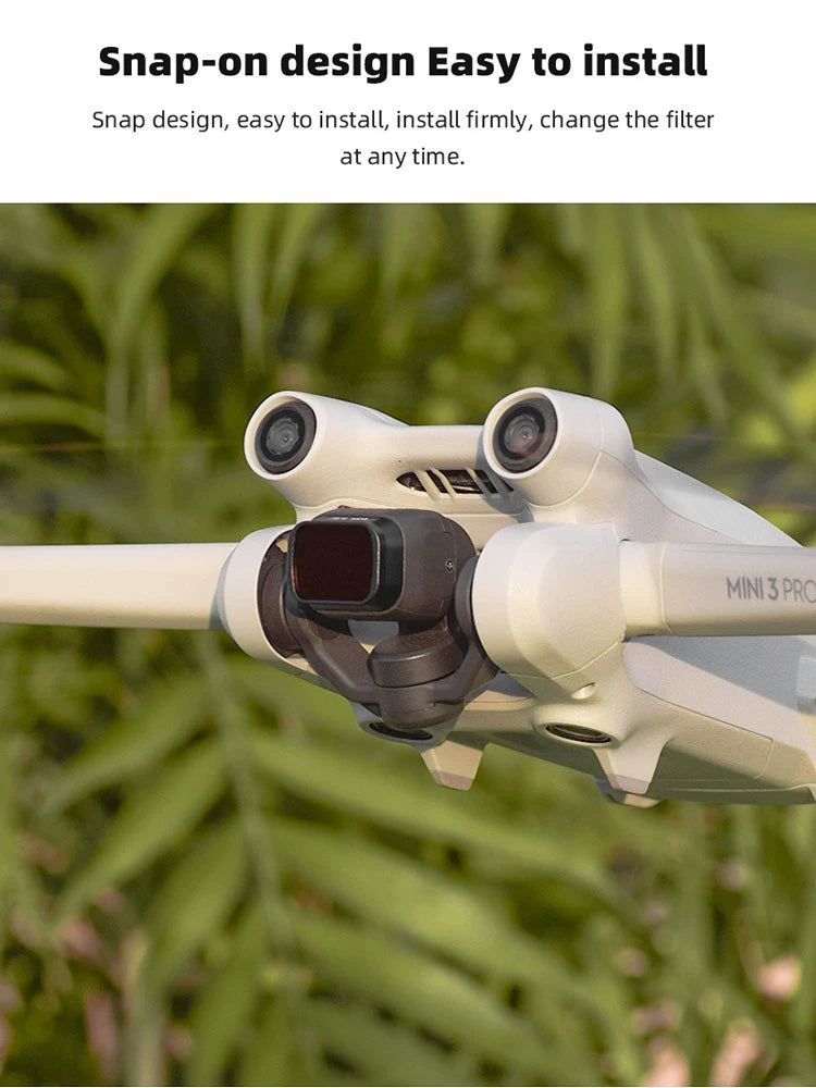 UV CPL ND8 Lens Filters For DJI MINI 3 PRO - Drone Camera Neutral Density Filter Set For DJI MINI 3 Accessories ND 8 16 32 64 21 UV CPL ND8 Lens Filters For DJI MINI 3 PRO, Snap-on design Easy to install Snap design, easy to install, install firmly, change