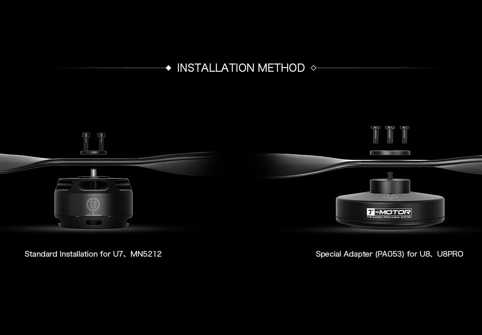 T-MOTOR G20X6.5 G22X7.2 Prop, INSTALLATION METHOD TT EMOTOD Standard Installation for U7 M