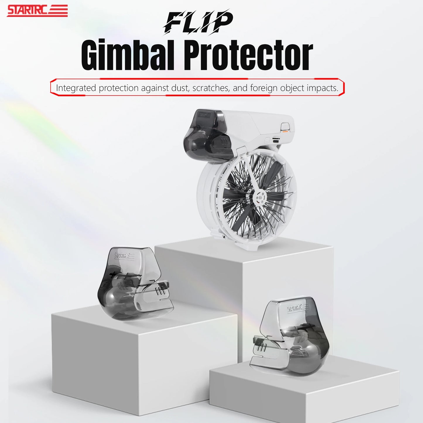 STARTRC FLIP Gimbal Protector shields DJI FLIP drone lens from dust, scratches, and impacts with a secure snap-on design.