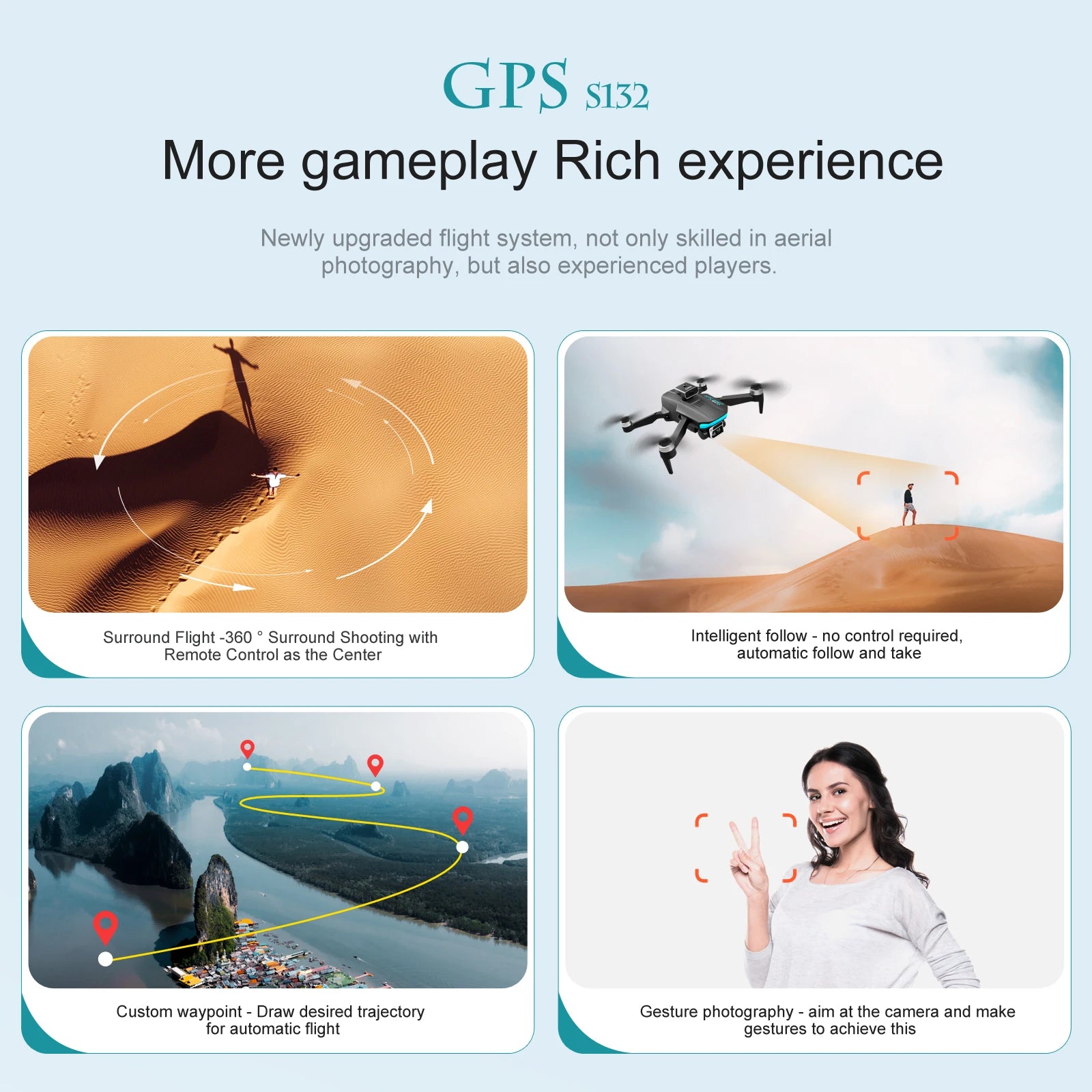 S132 Drone, gps s132 more gameplay rich experience newly upgraded flight