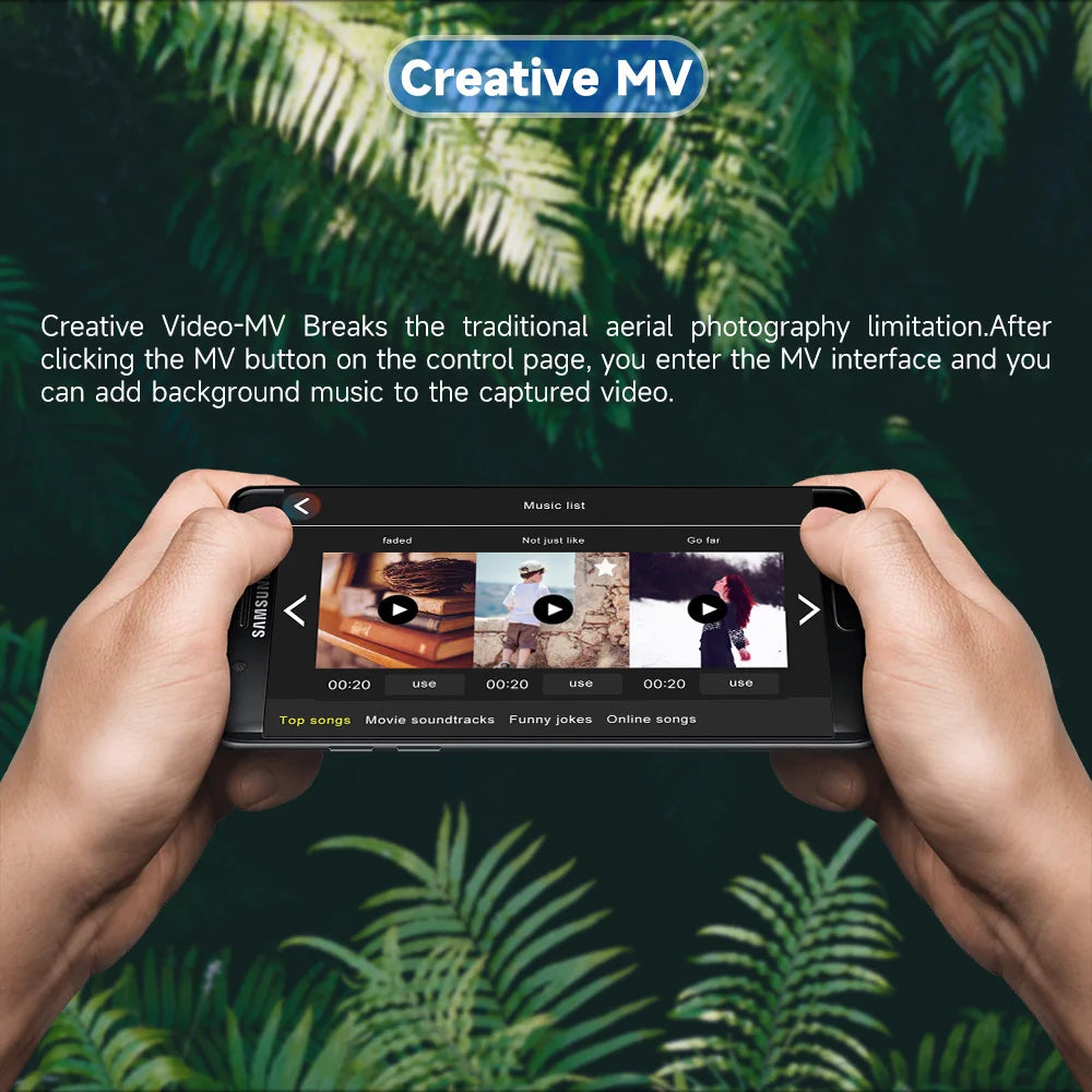 RG106 /RG106 Pro Drone - Camera 4K HD GPS Profesional Obstacle avoidance With 3Axis Brushless 8K HD RC Helicopter 5G WiFi Fpv Quadcopter Professional Camera Drone 45 RG106 /RG106 Pro Drone, yoU can add background music to the captured video . click the MV button