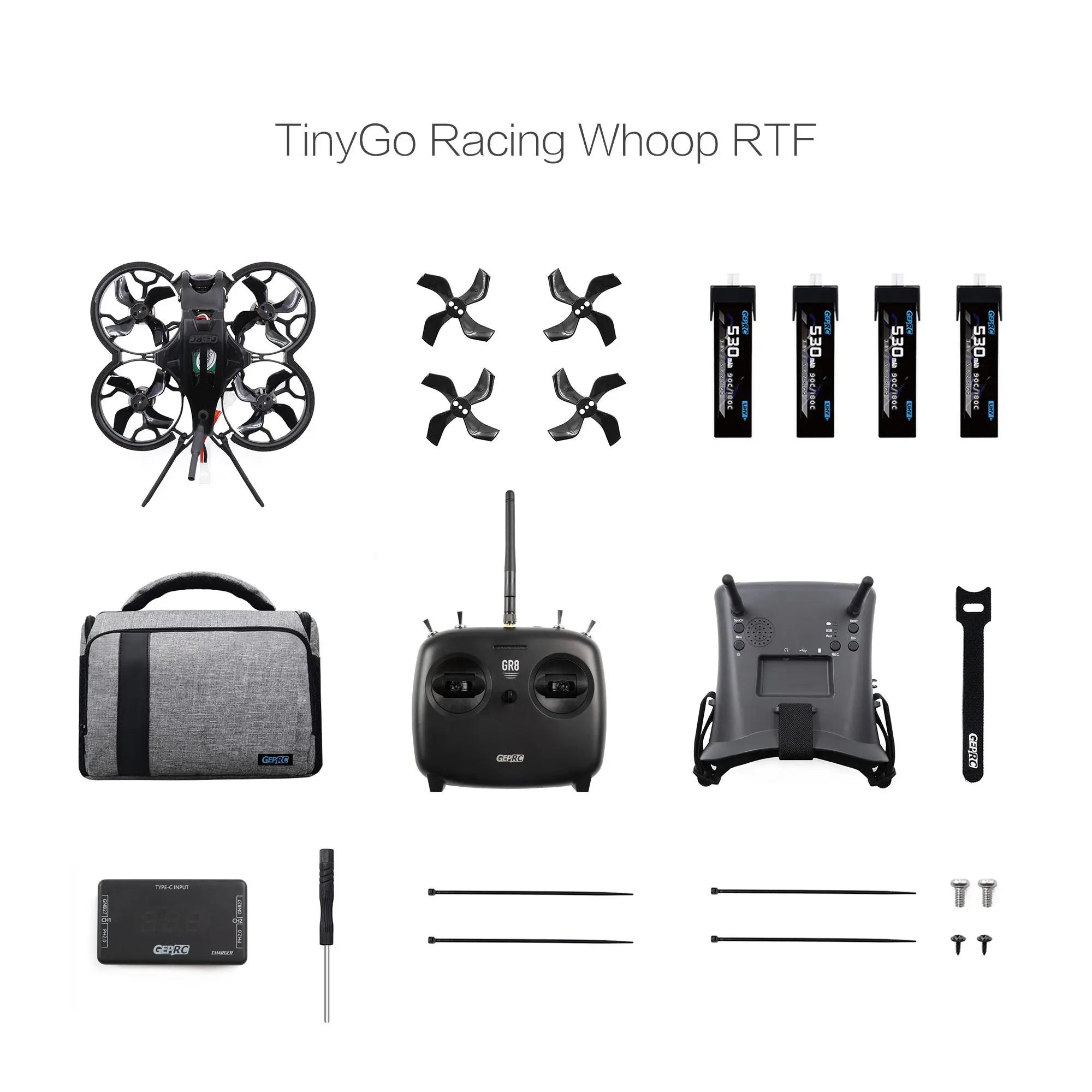 GEPRC TinyGO 4K FPV Whoop RTF - 4.3inch Goggles Mini Indoor Traversing Machine 79mm Drone GR8 Remote Controller 19 GEPRC TinyGO 4K FPV Whoop RTF is suitable for