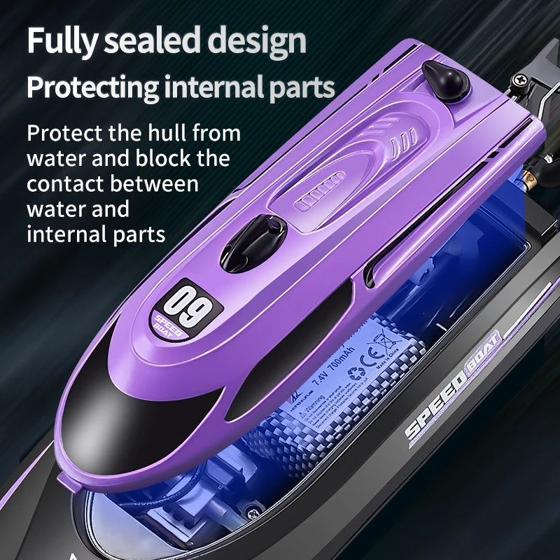 ANTSIR HJ812 RC Boat, Fully sealed design protects internal parts from water damage.
