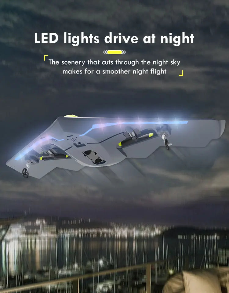TY8 RC Airplane, the scenery that cuts through the night sky makes for a smoother night flight . the