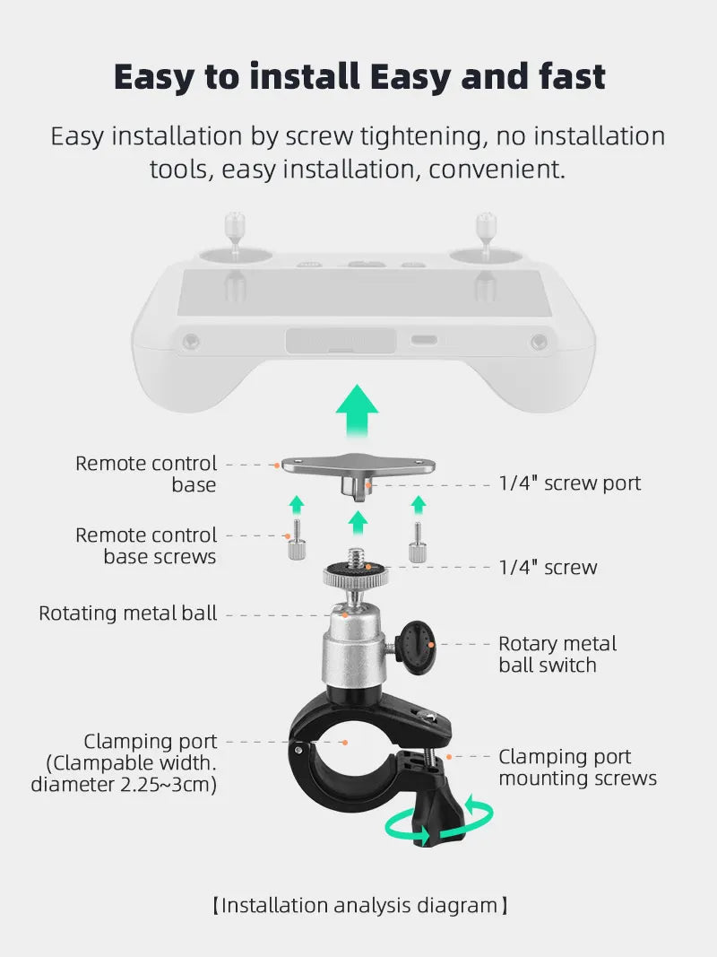 easy to install Easy and fast Easy installation by screw tightening, no installation tools, easy