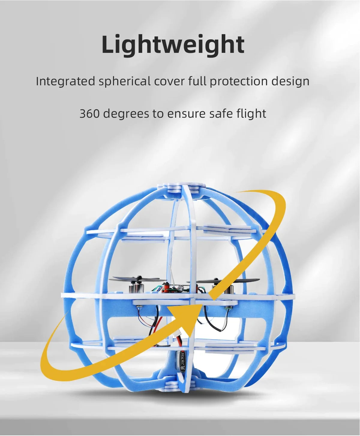 HGLRC A200 Soccer Ball Drone, Lightweight Integrated spherical cover full protection design 360 degrees to ensure Safe flight