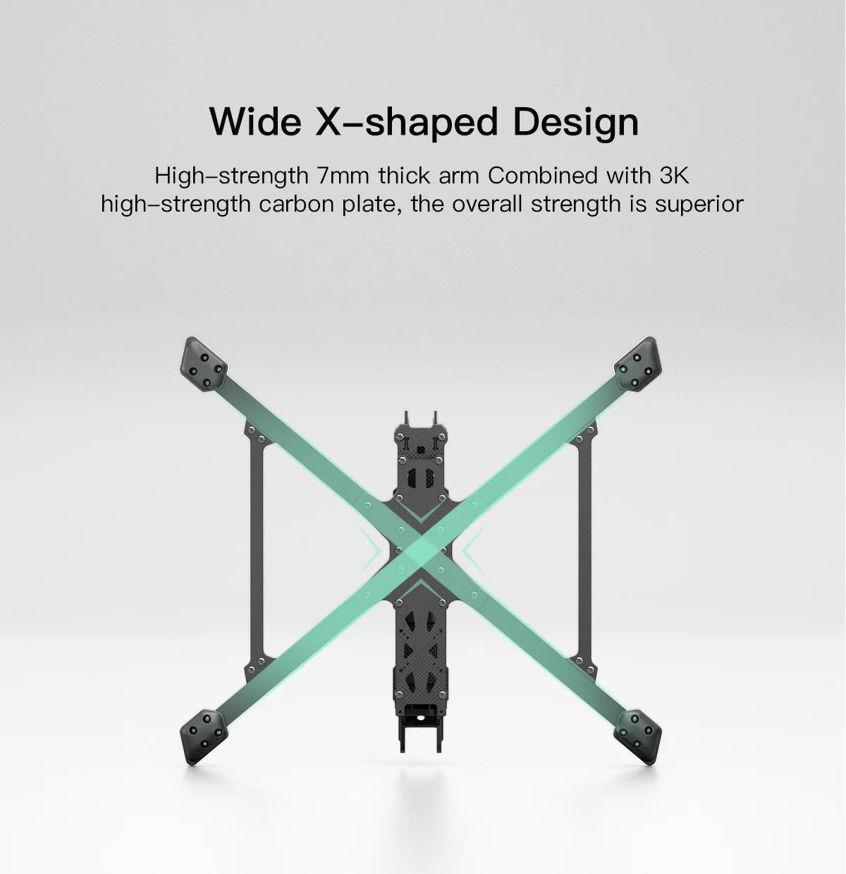 GEPRC EF10 5.8G 2.5W Long Range FPV, wider X-shaped Design High-strength 7mm thick arm . 