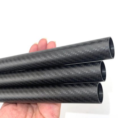 1/ 2Pcs 3K Pure Carbon Fiber Tube Length 0.5M Twill Matte Composite Hardness DIY Japan Material Pipe for RC Airplane Drone Arm