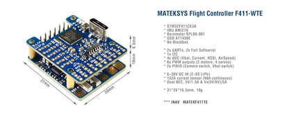 MATEK F411-WTE, MATEKSYS Flight Controller F411-WTE STM3ZF4I