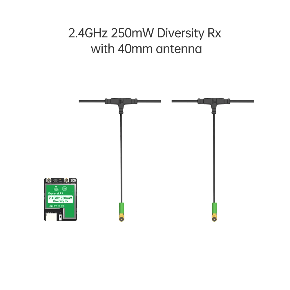 iFlight ExpressLRS ELRS Diversity Receiver, True diversity receiver for FPV with 2.4GHz frequency and 250mW power.