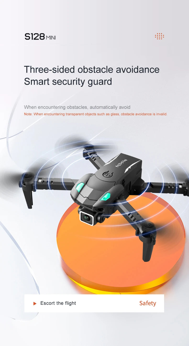 KBDFA S128 Mini Drone, s128 mini three-sided obstacle avoidance smart security guard